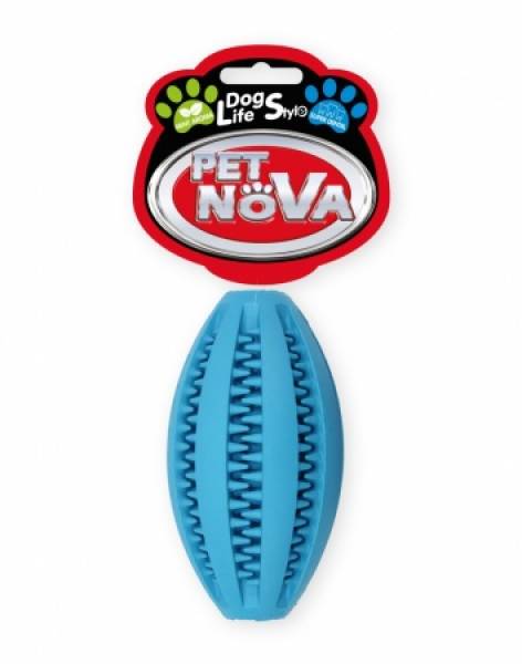 DOG LIFE STYLE Superdental Rugbyball 11 cm, blau, Minzgeschmack